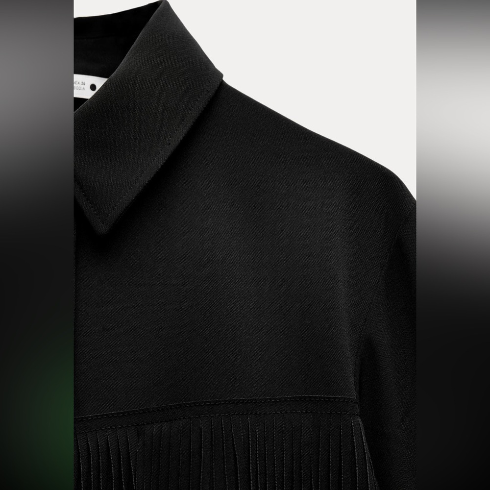 ZARA Black Collared Shirt - Picture 7 of 8